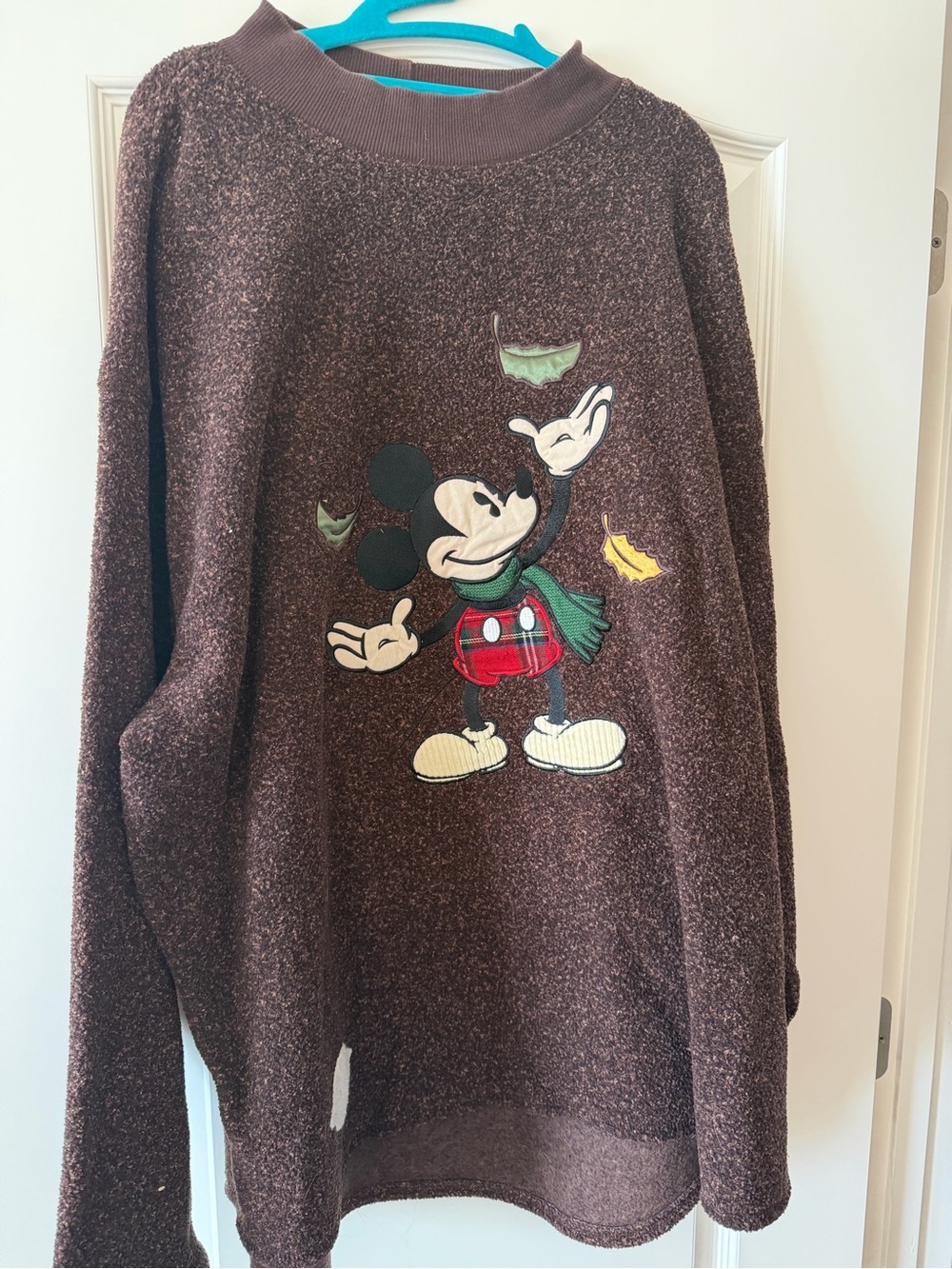 Vintage Mickey Mouse Brown Knit Sweater - Cozy Holiday Graphic